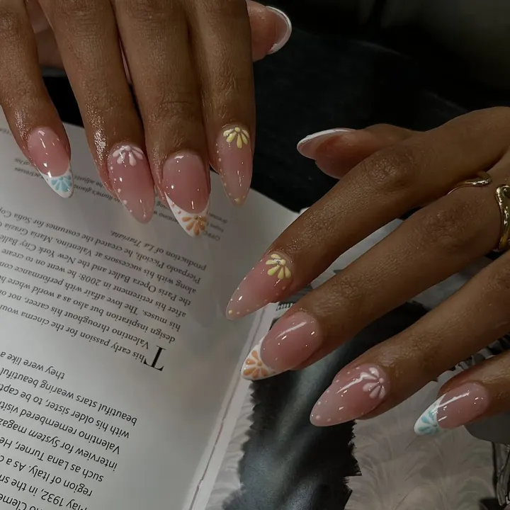 Nails by Beautique Bar: painted flowers