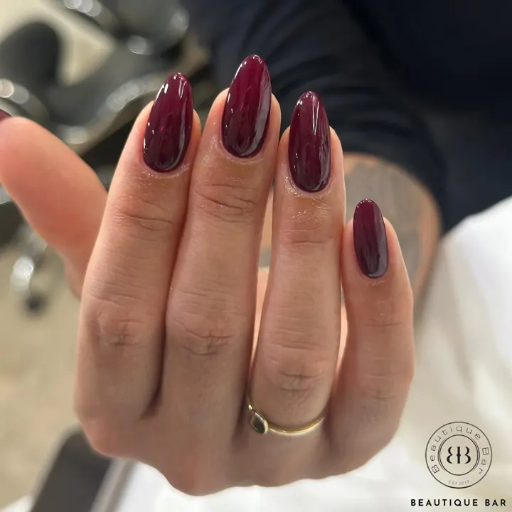 Nails by Beautique Bar: burgundy gloss