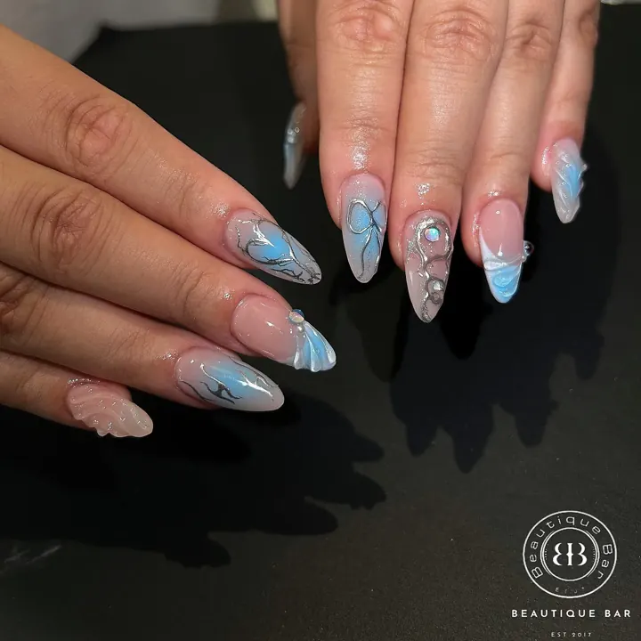 Nails by Beautique Bar: icy blue accents